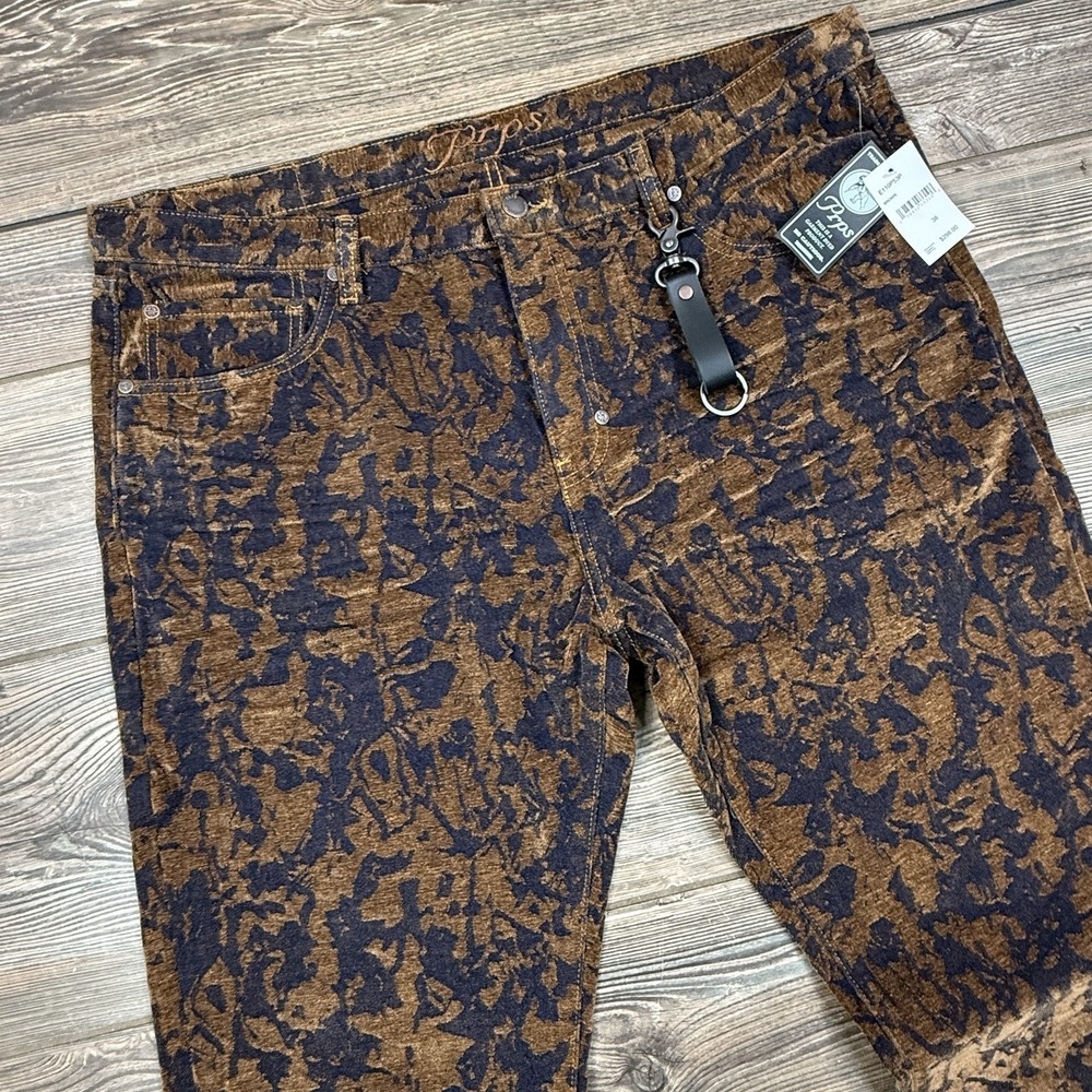 PRPS Men's Demon Slim-Straight Jacquard Jeans 38x34 Bruised Never Broken New